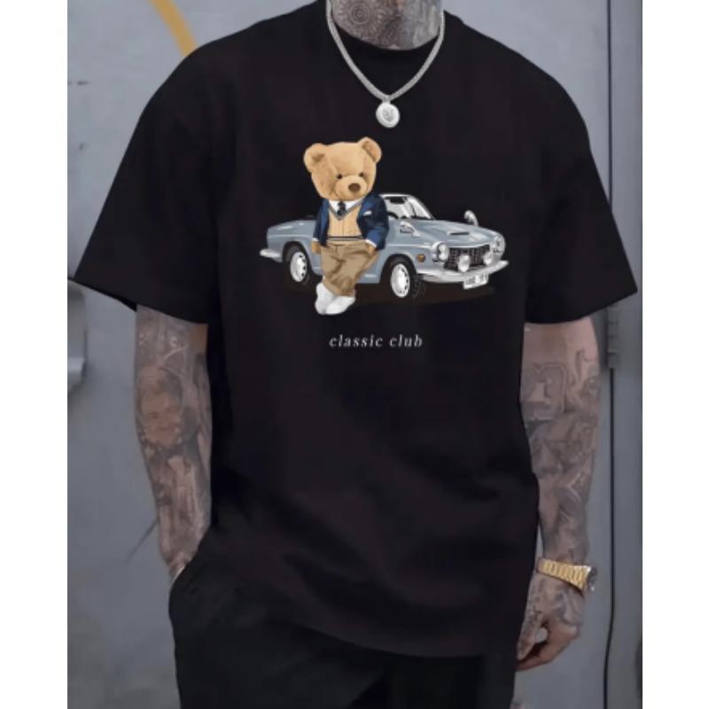 Men's 3D pattern T-shirt short-sleeved T-shirt 3D printed round neck shirt retro retro casual street