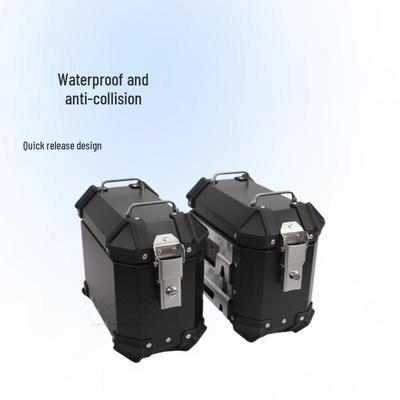 Set Valigie Laterali Universali in Lega di Alluminio per Moto: Bauletto superiore impermeabile antiurto a sgancio rapido 18L/28L/35L
