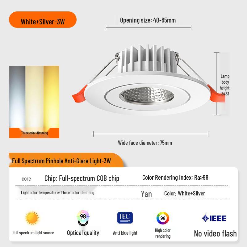 Downlight LED Mic 3W/5W, Gaură 4-6 cm, Spot COB pentru Living & Vitrină Vinuri