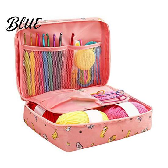 Häkelnadel-Set mit ergonomischen Griffen 59 Stück/Set Werkzeug-Set, Garnzubehör Leichte tragbare Organizer Aufbewahrungstasche, Kompletter Werkzeugkasten