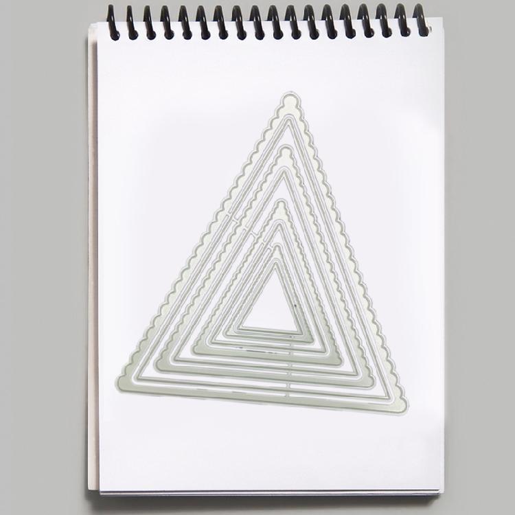 Triangular Cutting Dies Lace Embossing Die Cuts Stencil for Cardmaking DIY Alb