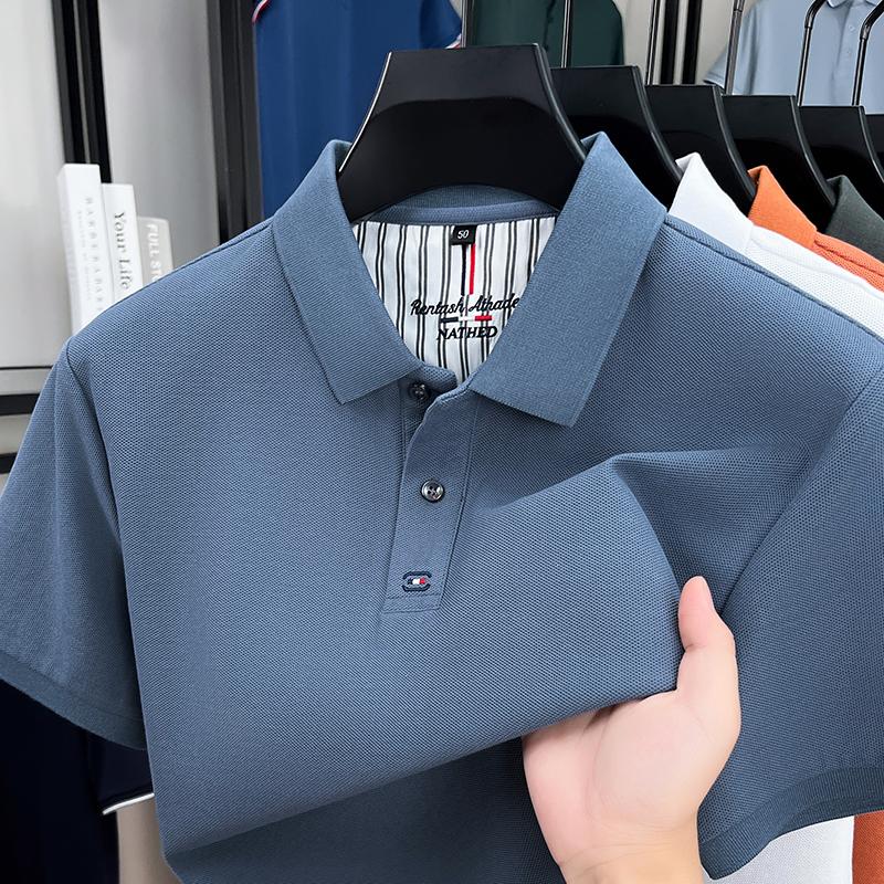 Light Luxury High-quality Summer Pure Cotton Lapel Short Sleeved T-shirt Fashion Trend Polo Shirt Top
