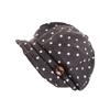 Retro polka dot soft brim octagonal hat girls autumn and winter literary versatile newsboy hat showing face little painter hat