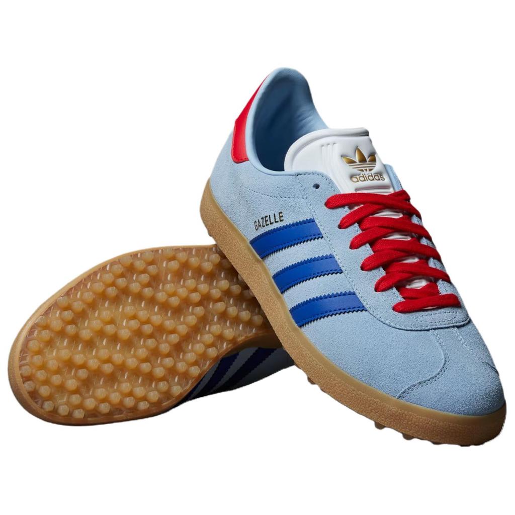 Adidas Gazelle Spikeless Golf Clear Sky Scarlet Unisex Sneakers Blue Royal-Blue Better-Scarlet IH8553