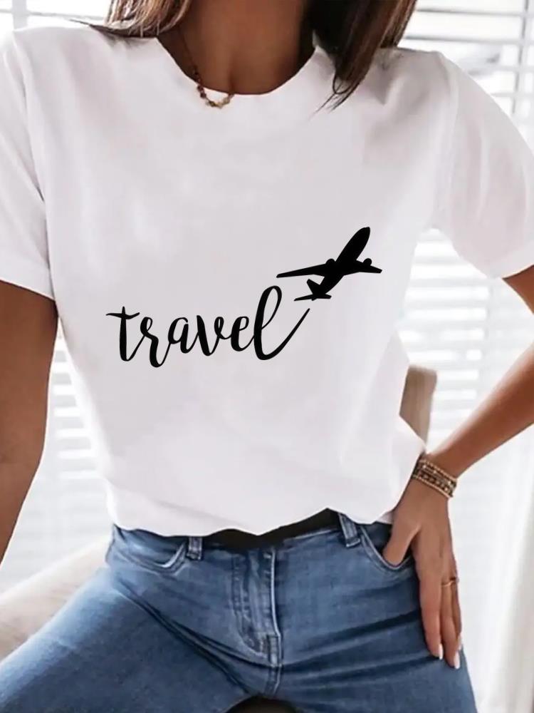 (Asian Size) cartoon trend Women Clothing T Shirt Woman Top Fashion Female Short Sleeve Graphic T-shirts Print Tee