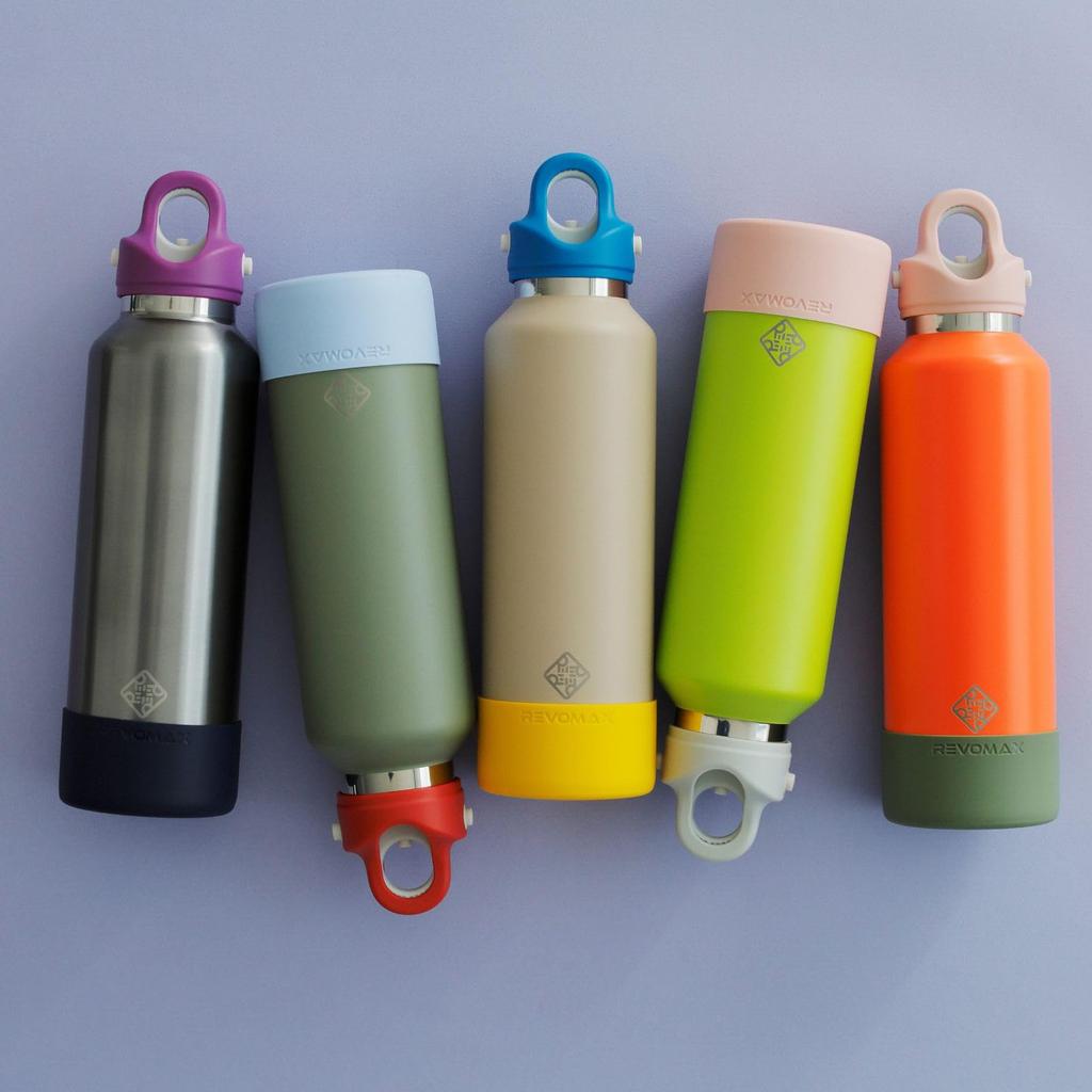 [REVOMAX Official] 16oz 473ml Carbonated Stainless Steel Bottle, Cap Sold Separately, Keeps Hot Drinks Hot for 18 Hours, Cold for 36 Hours, Vacuum