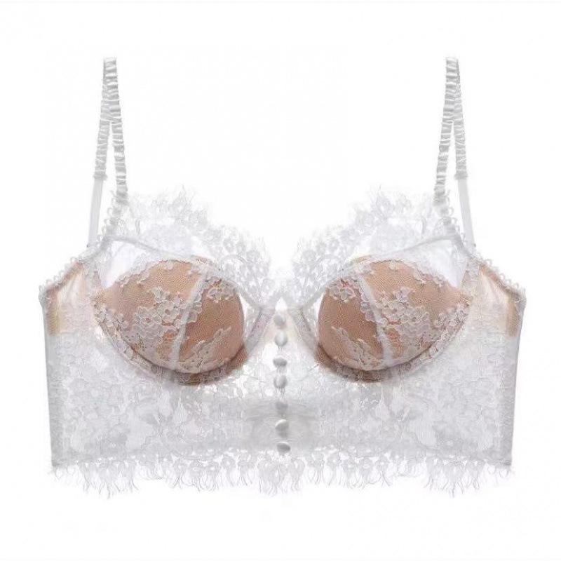 Elegant French Lace Lingerie Set: Sexy Camisole Bra with Beautiful Back Design