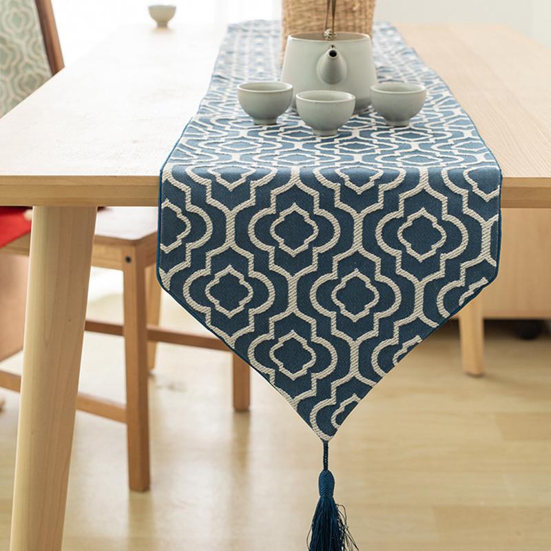 Table Runner Jacquard Bed Runner With Tassels Wedding Party Home Narrow Coffee Table Runners Modern For Dinning Table Decoration