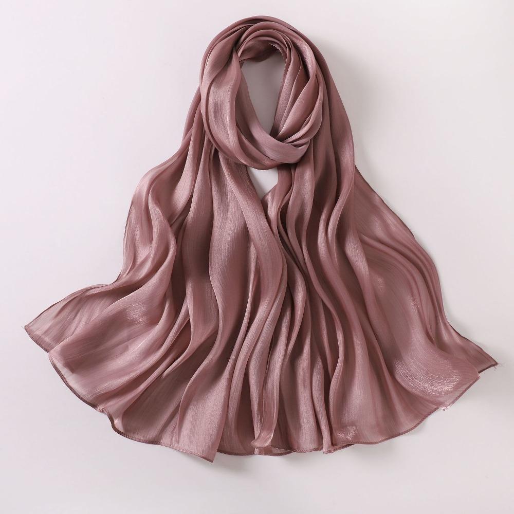 Solid Color Silk Scarf Chiffon Ramadan Long Scarf Fashion Sunscreen Headscarf  Outdoor