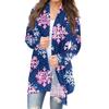 Women's Fashion Casual Christmas  Print Medium Length Cardigan Jacket Coat