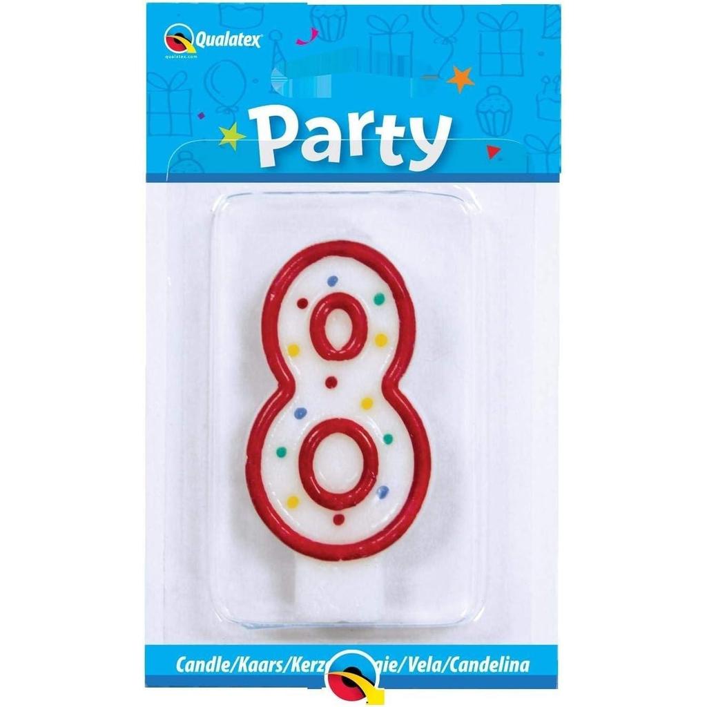 Qualatex Polka Dot 8th Birthday Birthday Candle