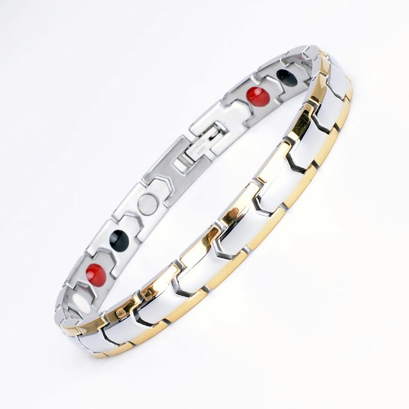 European and American Popular Magnetic Health Bracelet with Pointed Bottom, Vacuum Plated, Anti-Radiation & Anti-Fatigue.