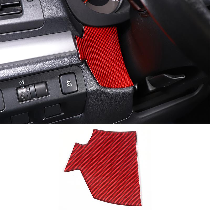 For Subaru Forester 2013-2018 Red Soft Carbon Fiber Interior Kit Dashboard Console Gear Shift Panel Decoration Trim Stickers