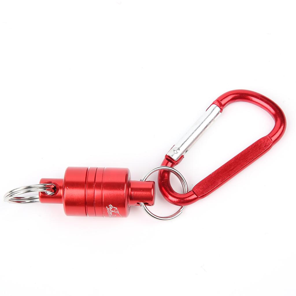 Supporto di Atterraggio Magnetico Rete da Pesca a Mosca Rilascio Supporto per Rete Moschettone Magnete per Attrezzatura(Rosso)