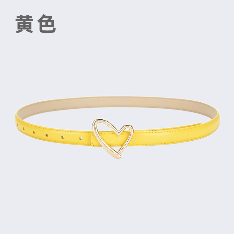 Ladies Belt Jeans Decorative Belt Wind Simple Leather Belt Trendy Love Buckle