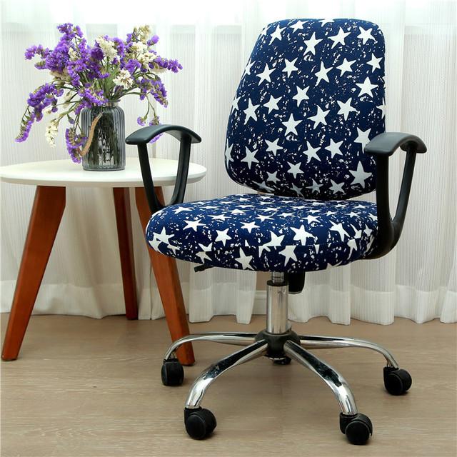 Printed Stretch Split Seat Cushion Cover Soft Stretchy Computer Sectional Chair Covers Home Decor Rotating Lift Office Dining Chair Protectors