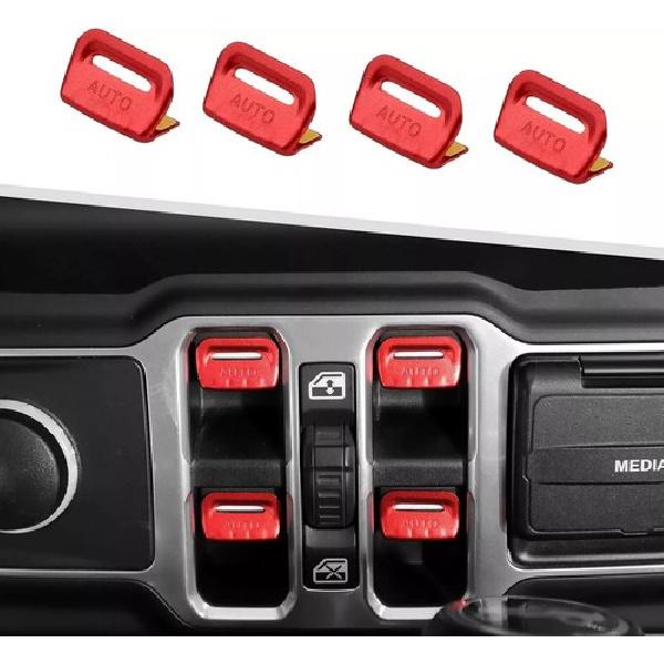 4X Center Window Lift Switch Button Cover Trim Decor For Jeep Wrangler JL JT 18+