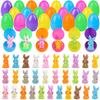 24Pcs/set Plastic Easter Egg with Rabbit Easter Basket Filler Home Decoration Egg Hunt Game Supplies Kids Birthday Party Gifts