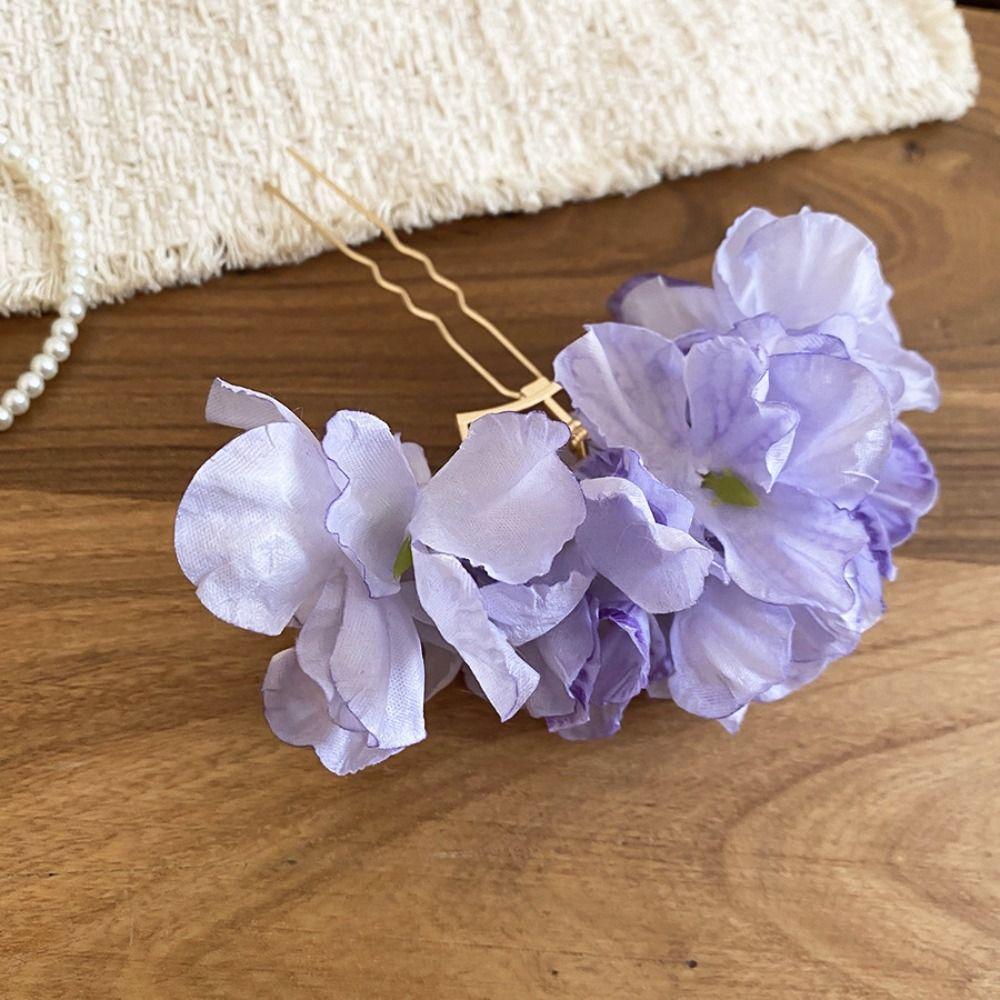 Sweet Flower Hair Stick Bohemian Bride Hair Accessories Chinese Style Side Clip  Bridesmaid