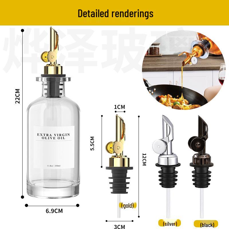 Large Capacity Thickened Glass Olive Oil, Soy Sauce & Vinegar Bottle for Kitchen