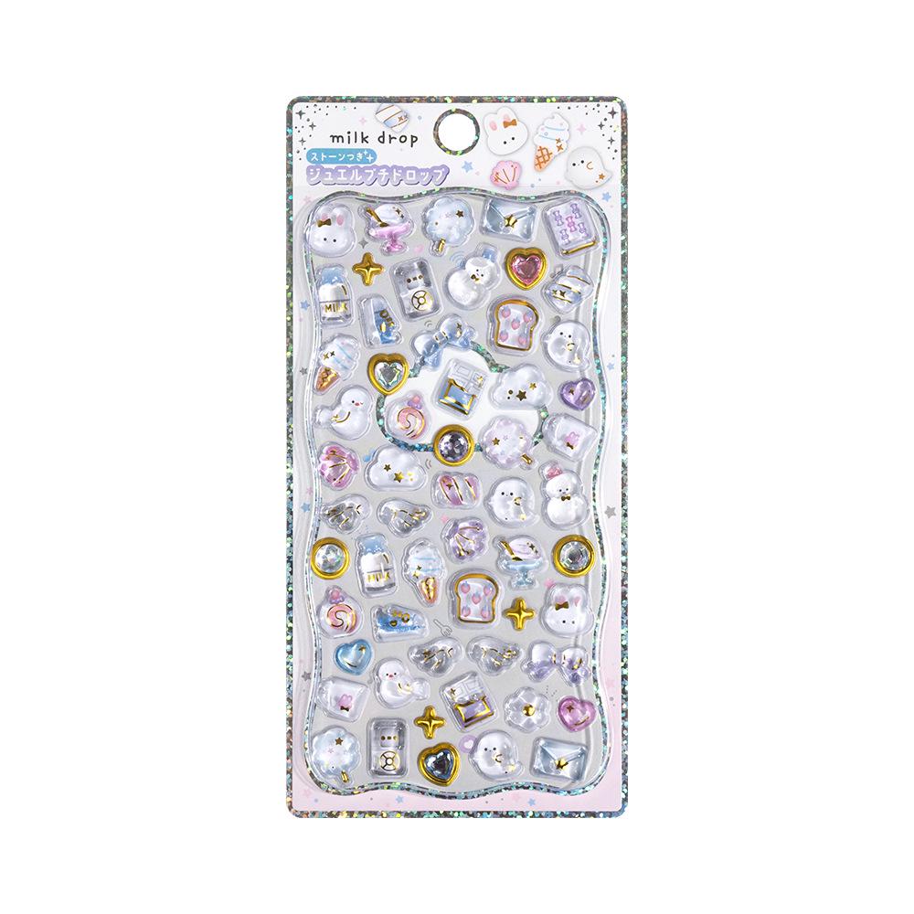 Shangle Rainbow Gradient Cute Cartoon 3D Crystal Embossed Sticker Decals