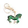 PYNASA Rhinestone Horse Keychain for Women, Cute CZ Horse Animal Keychain Accessory for Car, Backpack, Bag, Wallet Charm, Green