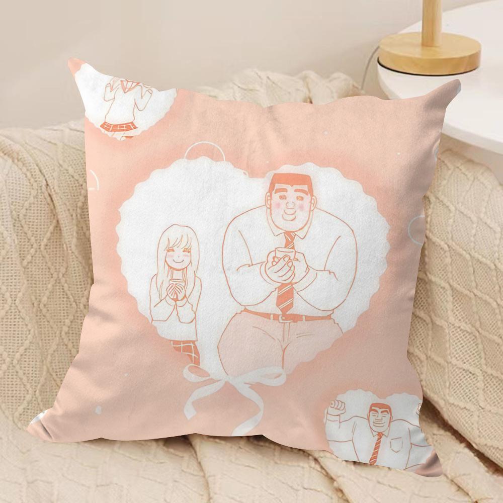 

Anime My Love Story Cushion Cover Soft Plush Fabric DoubleSided Printed Sofa Cushion Cover for All Seasons Home Decor Gift 30x30cm