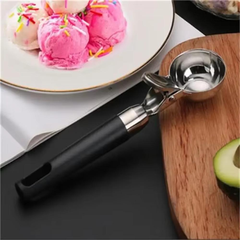 Press Trigger Design Ice Cream Scoop Non-stick Ice Cream Digger  Easy Demoulding