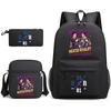 3 Piece School Backpack Set for Students Large Capacity Oxford Cloth Schoolbag with Shoulder Strap and Pencil Case