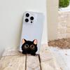 Cartoon problem cat Phone Case For IPhone 17 Pro Max 16 17 15 Pro 14 13 Plus 12 Mini 11 16E 17Air Cases Transparent Soft Covers