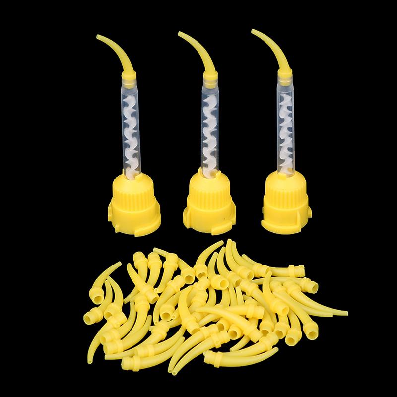 50/100 Pièces Matériaux Dentaires Odontologie Caoutchouc Silicone Tête de Mélange Transfératrice Embouts d'Impression Jetables Embouts de Mélange Tube de Mélange
