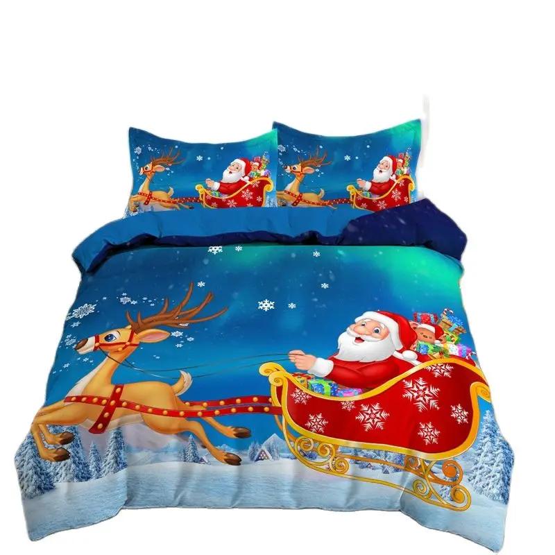 Weihnachts-Schneemann-Bettwäsche, Bettbezug und Kissenbezug, Queen-Size-Bettwäscheset, Bettset, Queen-Size-Bettwäsche, süße Bettwäsche, Juego De Cama