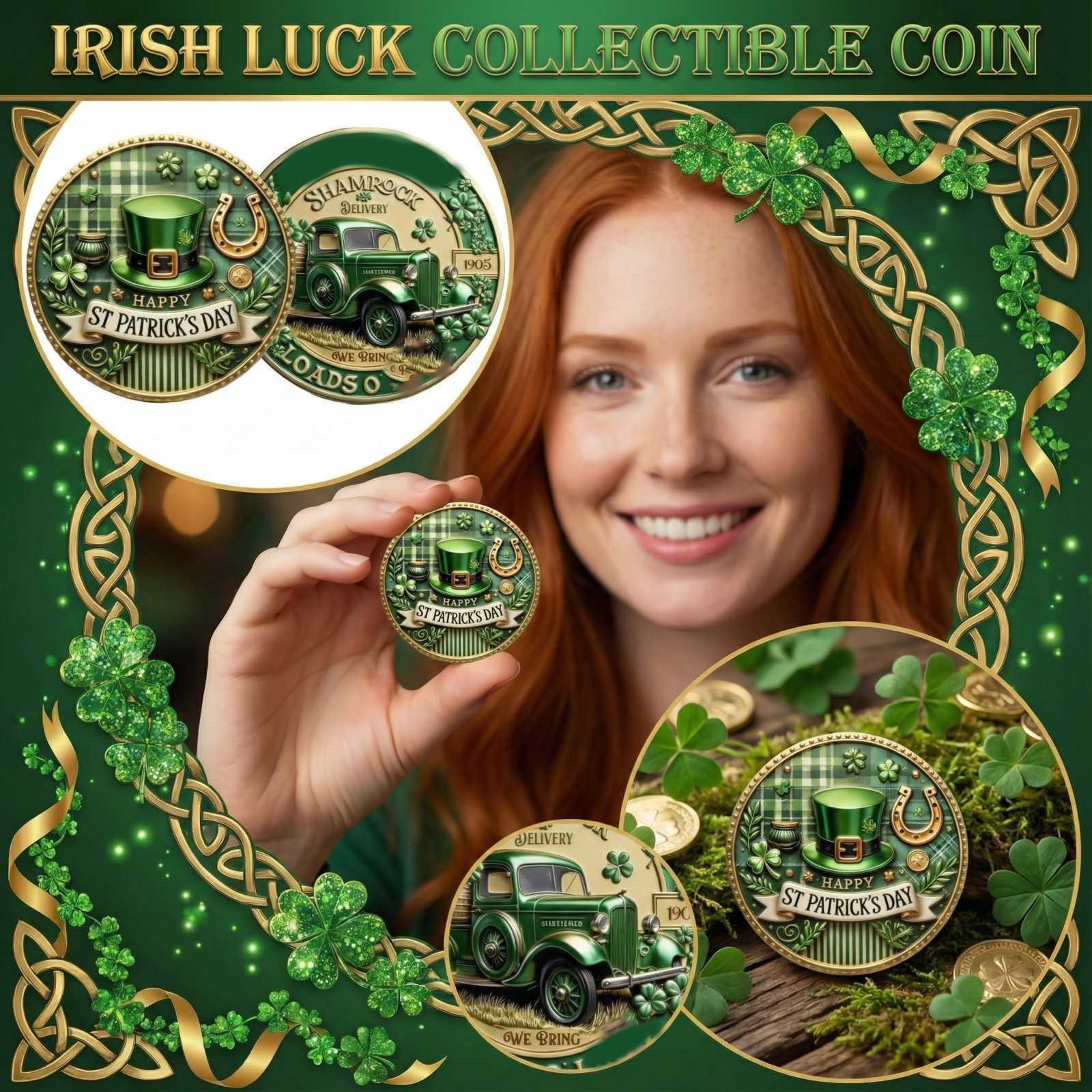 улица. Трехмерная рельефная памятная монета Святого Патрика One Size