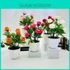 Ornament Rose Artificial Green Potted Plant Bonsai For Home Or Wedding Venue
