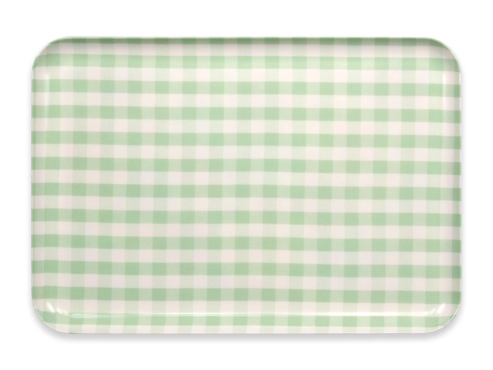 

TATSU-CRAFT ST Luncheon Tray, Large, Milky Check, Green, Dishwasher Safe, Stylish Plastic Tray, Large, Small, Deep, Square, Rectangular, Western or