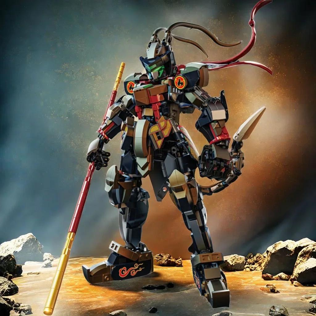 Black Wukong Building Blocks Game Peripheral Movable Joints Mech Action Figure Model Bricks Desktop Deco Kids Toys Holiday Gifts