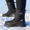 Herren Mittelhohe Stiefel Outdoor Rutschfest Schneestiefel Verdickter Samt Warme Baumwollschuhe Winter High-Top Freizeit Sneaker für Herren Botas