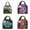Minecraft Lunch Bag for Kids All-Over Printed Tote Lunch Box Cartoon Picnic Bag Portable Bento Food Container