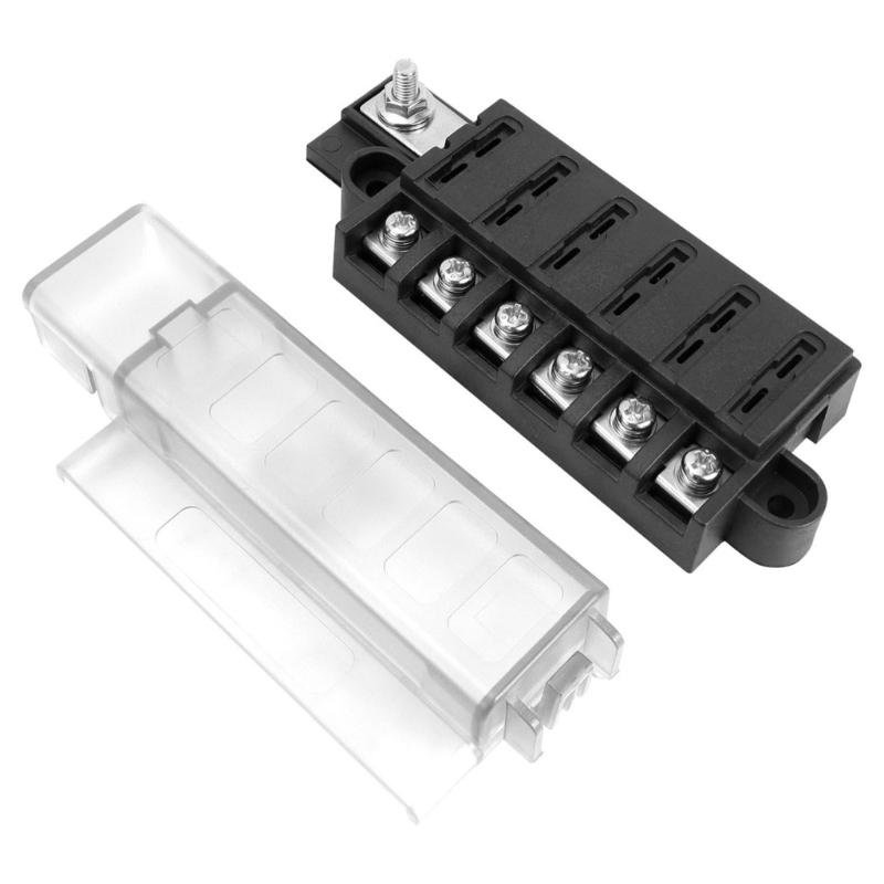Car Fuses Box Circuit Block with Screw Connections, 4/6/8 Way Multiple Output Positions and Mounting Ears