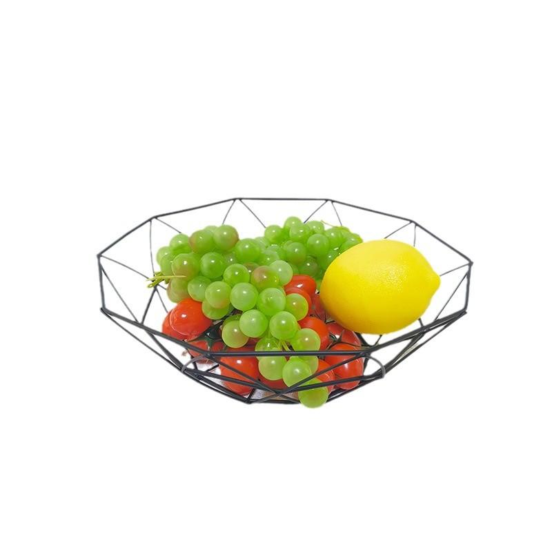 Fruit Bowl Washing Fruit Hollow Drain Basket Iron Fruit Basket Living Room Coffee Table Net Red Fruit Plate Snack Storage Basket