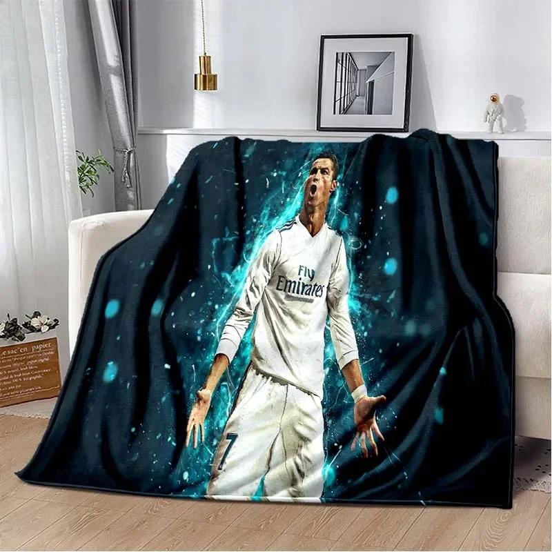

3D Print Football Star CR7 Soft Plush Blanket, Flannel Blanket Throw Blanket for Living Room Bedroom Bed Sofa Picnic Cover 30x40in