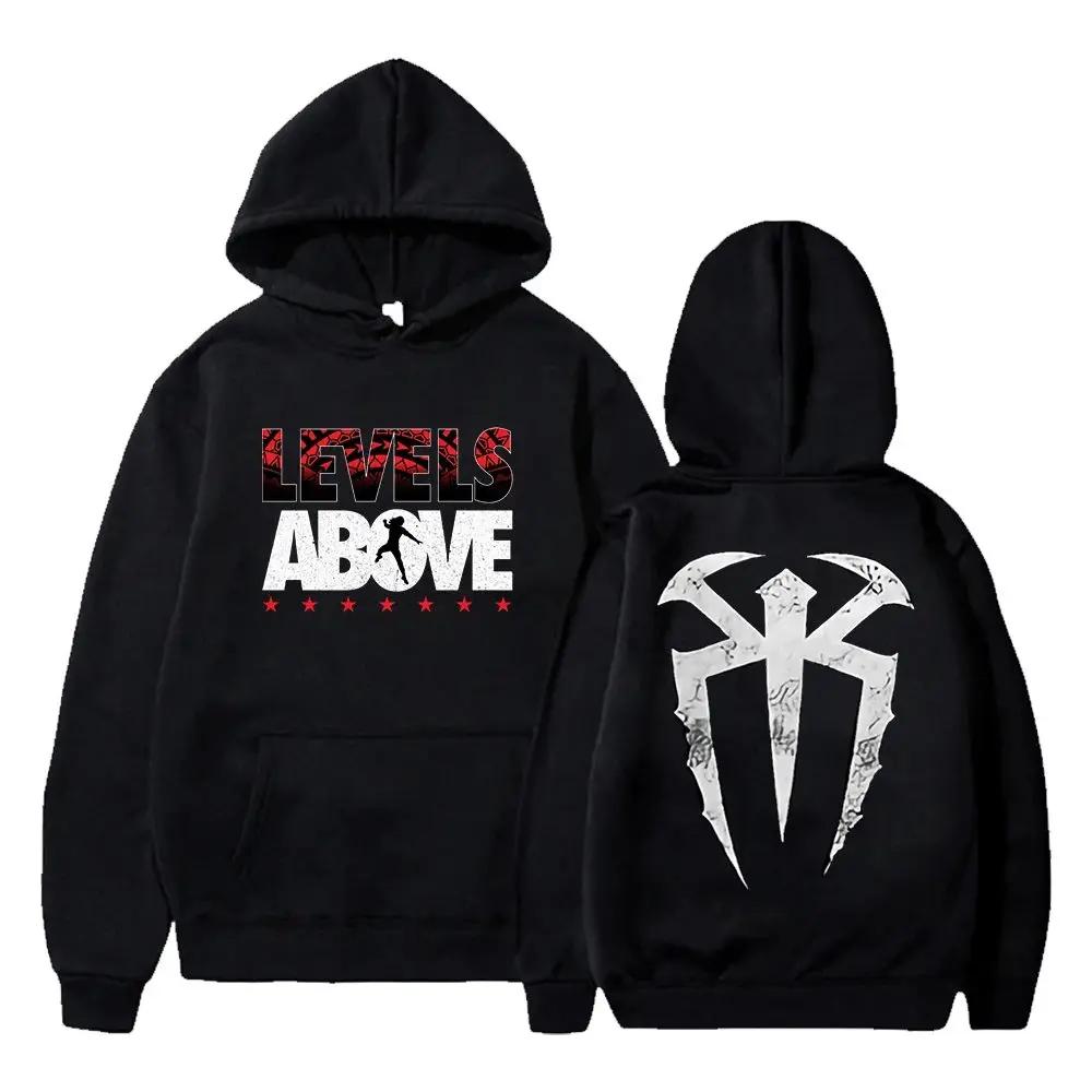 Long Sleeve Hoodies Roman Reigns Levels Up Street Style Hoodies for Women and Men Fashion Clothing