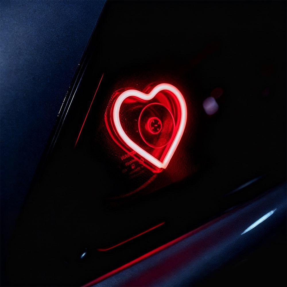 Car Window LED Lights Glowing Heart Atmosphere Lamp USB Wiring Car Modification Neon Car Interior Decoration Lights Strip