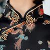 Kvinnor Sommar Cheongsam Stativ krage Dragon Phoenix Tryck Delad fåll Qipao Slim Fit Retro kinesisk stil Ovanför knälängd Bröllopsfest Cocktailklänning