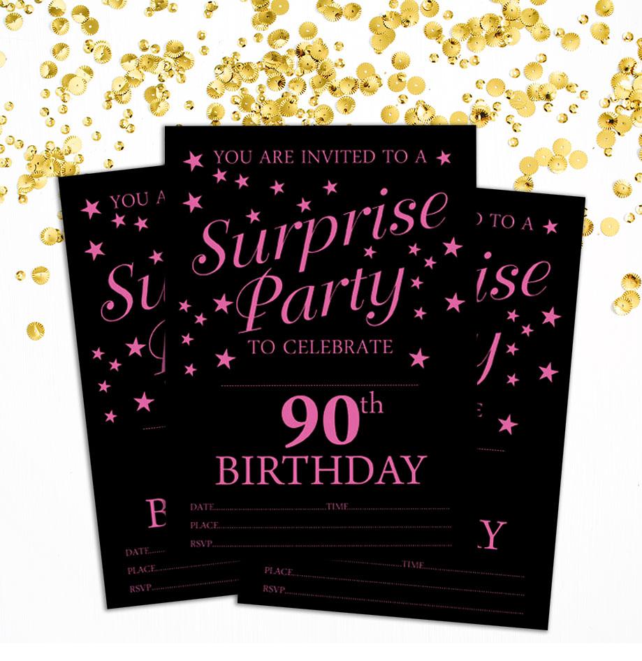 Darling Souvenir Black Birthday Invitation Card Printable Elegant Fill or Write In Blank Party Invites 28 Pcs 5 X 7