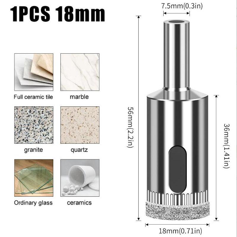 Diamantstanze, integrierter Stahl-Glasbohrer, Fliesen-, Wand-, Marmorstanze, galvanisierter Bohrer, Glaslochöffner