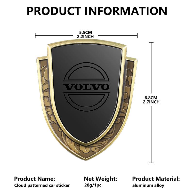 Adesivo per Carrozzeria con Motivo a Nuvole Distintivo per Griglia Auto in Lega di Alluminio Per Volvo V60 V50 V40 S80 S60 S90 C40 XC40 V70 XC70 XC60 XC90