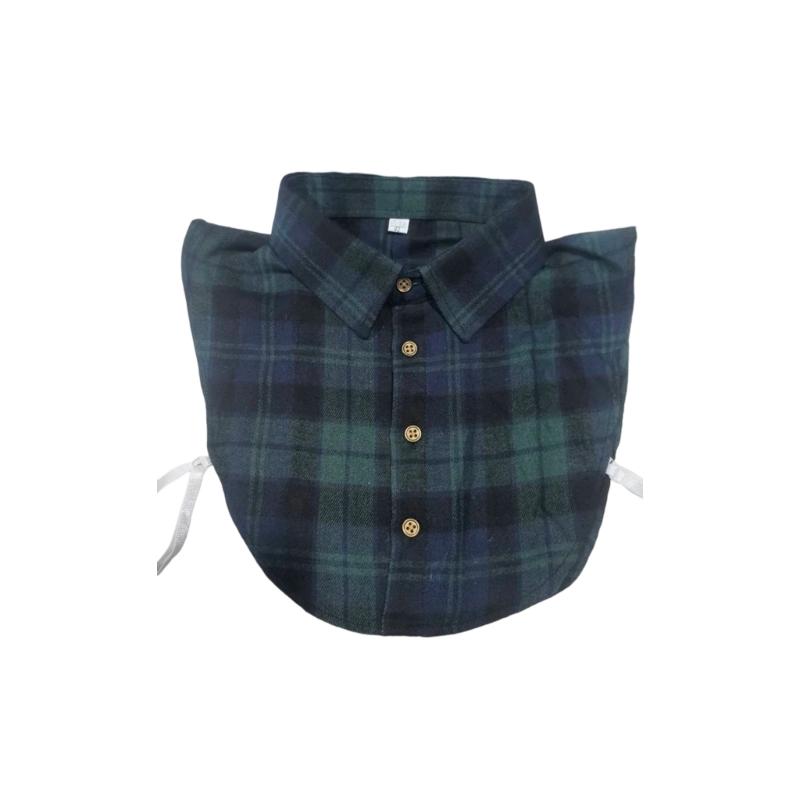 Insert Casual Cotton Collar Elegant Sweet False Collar Half Shirt for Lady Delicate Checkered Collar Casual Insert