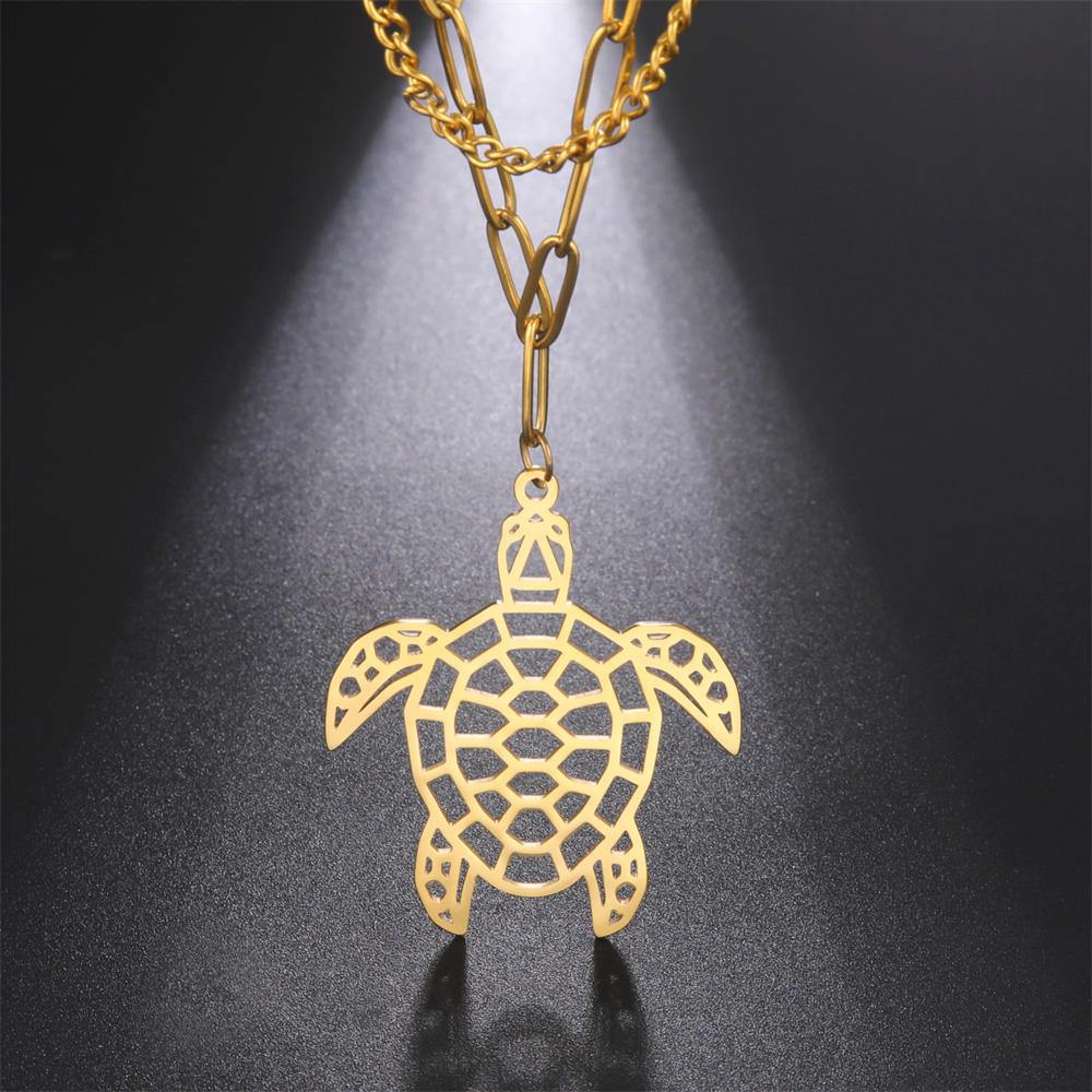 Cazador Animal Necklace for Men Women Stainless Steel Turtle Pendant Necklace Jewelry Gift Trend 2025 Birthday Gift Wholesale
