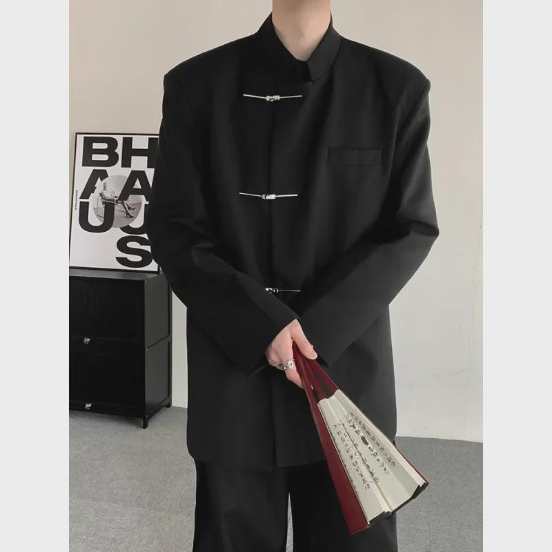 2024 Spring Chinese Zhongshan Suit: Stand Collar, Metal Buttons, Unisex Wedding/Casual Jacket